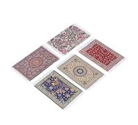 Xiuganpo Tapis Miniature de Maison de Poupée, imprimé Floral Exquis, Décoration de Meubles de Maison de Poupée, Mini Tapis Doux pour Que Les Enfants Jouent, Ensemble de 5 Pièces