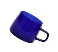 Xiuganpo Tasse à café en Verre de 350 Ml avec Poignée Résistante aux Hautes Températures pour la Maison et le café, Tasse en Borosilicate Transparent Idéale pour les Amateurs de (BLUE)