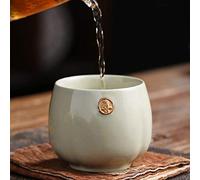 Xiuganpo Tasses à thé Japonaises, Service à thé Kung Fu en Céramique Japonaise Lisse et Délicate pour Dégustation en Famille, Artisanat Exquis, pour Maintenir la Température (Bonheur continu)