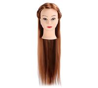 Xiuganpo Tête de Mannequin de Coiffure de Haute qualité, Cheveux Châtain Clair, Tête de Mannequin de Formation pour le Tressage, pour les étudiants en école de beauté ou Toute Personne Souhaitant
