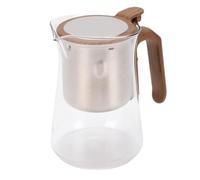 Xiuganpo Théière 600ML avec Infuseur Ti, Théière en Verre à Couvercle Magnétique avec Séparation de L'eau pour le thé en Feuilles
