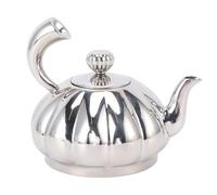 Xiuganpo Théière en Acier Inoxydable, 300 Ml Poli Miroir en Forme de Citrouille avec Bec Verseur profilé, Bouilloires à Eau pour café, thé, Lait, Maison, Restaurant, Hôtel