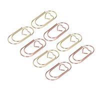 Xiuganpo Trombones Cœur, 100 Pièces Mini Clips Métal Rose et Or | Pinces de bureau décoratives antirouille, outil de fixation mignon pour la Classification des documents, signet,
