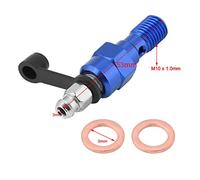 Xiuganpo Vis de Purge D'étrier de Frein de Moto Anodisée, Boulon/support Banjo avec Capuchon Anti-poussière, adapté à de Nombreuses Applications de Moto (BLUE)