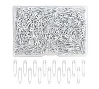 XiuGlimpse SHARP_PIN, Lot de 500 épingles à nourrice 19 mm, blanches, noires, argentées, dorées - Classiques, en acier inoxydable
