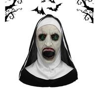 Xiujuers Masque Nonne, Masque Halloween Adulte, Masque Halloween Effrayant, Nonne Masques en Latex Effrayants, Masque Horreur Realiste Nonne, Masque de Nonne pour Halloween, Carnaval, Fêtes Costumées