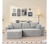 Xiulideni Canapé d'angle en forme de L - 262 cm avec méridienne - Siège bas XXL - Sans montage - Canapé modulaire en chenille verte pour salon