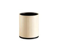 xiuling4568 Poubelle circulaire découverte en métal à double couche, capacité de 15 L, avec panier intérieur amovible et découvert, for salle de bain, salon, chambre à coucher(White)