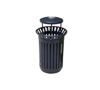 xiuling4568 Poubelle extérieure ajourée de grande capacité de 50 litres avec cendrier, poubelle en métal robuste Efficacité Praticité(Black)
