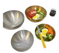 XIUsheUA Bol en acier inoxydable Lot De 4 Bols En Acier Inoxydable À Double Isolation, For Soupe, Nouilles, Salade, Instantanées, Durables Et Faciles Nettoyer(2Gold 2silver)