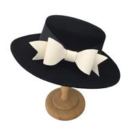 XIUsheUA Chapeaux fascinants en Laine Noire et Blanche d'hiver for Femmes, décoration de Mariage Formelle, Casquette d'église for Hommes pour Un Mariage, Un goûter(Black)