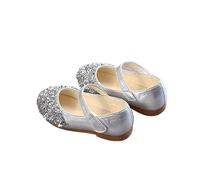 XIUsheUA Chaussures de Princesse for Filles, Chaussures de Danse à Paillettes, Sandales décontractées for Petites Filles pour la fête, la Danse(Silver,25(Insole 15.3cm))