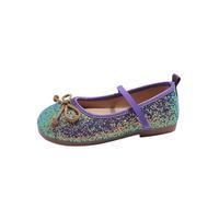 XIUsheUA Chaussures Plates Enfant Chaussures Fille Design Brillant Chaussure Princesse Chaussure Enfant Simple pour la fête, la Danse(Purple,25insole15.3cm)