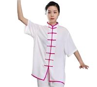 XIUsheUA Costume de Kung Fu for Hommes et Femmes, Ensemble Veste à Manches Courtes et Pantalon, vêtements de Sport décontractés, Tai Chi, Arts Martiaux pour Tai Chi, Arts Martiaux(Color 10,3XL)