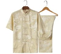 XIUsheUA Costume Tang rétro en Soie Motif Dragon, vêtements Kung Fu Tai Chi for Hommes Hanfu Fu avec Chemise de Poche pour Tai Chi, Arts Martiaux(Suit 1,165 for42.5to57.5kg)