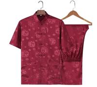 XIUsheUA Costume Tang rétro en Soie Motif Dragon, vêtements Kung Fu Tai Chi for Hommes Hanfu Fu avec Chemise de Poche pour Tai Chi, Arts Martiaux(Suit 4,180 for72.5to82.5kg)