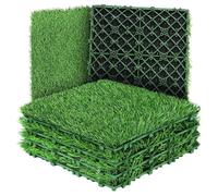 XIUsheUA Dalles Gazon emboîtables Dalles de Gazon Artificiel emboîtables for terrasse en synthétique, Tapis Auto-drainant, décoration Sol(4 PCS)