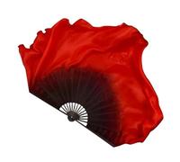 XIUsheUA Fan de Danse Orientale 1 Paire d'éventails en Soie for Danse du Ventre, éventails Pliables Bambou, Accessoires de Pratique Yangko(36cm 15cm Veil,1pcs Right 1pcs Left)
