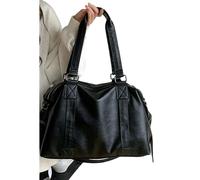 XIUsheUA Grand sac à bandoulière en cuir pour femmes Grand sac à main de voyage en PU noir for femme avec bandoulière et poignée, idéal for le travail, fitness shopping