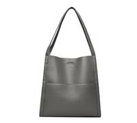 XIUsheUA Grand sac à bandoulière en cuir pour femmes Sac à main en cuir de vache for femme, sac bandoulière, messager grande capacité(Gray)