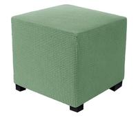 XIUsheUA Housse de Tabouret Housse de Pouf carrée en Polaire for Repose-Pieds,Protection élastique for, carré pour Pouf, Tabouret ou Repose-Pieds(Green,L)