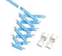 XIUsheUA Lacets de chaussures sans cravate for baskets, lacets élastiques plats for les amateurs sport, paresseux pour entraîneurs, chaussures décontractées(Blue white)