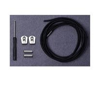 XIUsheUA Lacets élastiques réfléchissants en métal, serrure coulissante, sans cravate, baskets de loisirs rondes, lacets de chaussures paresseux pour entraîneurs, chaussures décontractées(Black)