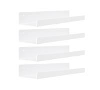 XIUsheUA Lot de 2 ou 4 étagères murales for Vernis à Ongles, bibliothèque Flottante, Salle de Bain, Chambre, Salon, Cuisine pour manucure, Salon de manucure(White-4pcs)