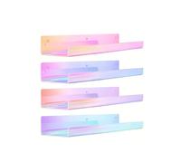 XIUsheUA Lot de 2 ou 4 étagères murales for Vernis à Ongles, bibliothèque Flottante, Salle de Bain, Chambre, Salon, Cuisine pour manucure, Salon de manucure(Colorful-4pcs)