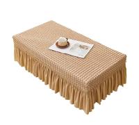 XIUsheUA Nappe pour Table à thé Nappe élastique en Seersucker, Paquet Complet, Couleur Unie, Ourlet à Jupe, Housse Anti-poussière(Color 7,140x80x35cm 1pcs)