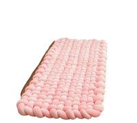 XIUsheUA Oreiller noué à la Main Tapis de Chevet en Corde nouée tressée à Trois brins tissée la Main for Chambre Coucher(Pink)