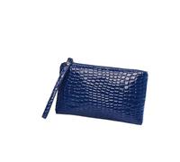 XIUsheUA Pochette à main pour femme Lot de 2 portefeuilles for femmes, porte-monnaie, petit sac poignet, en PU, fermeture éclair(Dark blue)