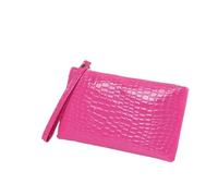 XIUsheUA Pochette à main pour femme Lot de 2 portefeuilles for femmes, porte-monnaie, petit sac poignet, en PU, fermeture éclair(Dark pink)