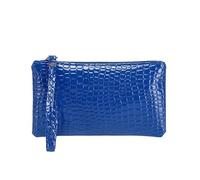 XIUsheUA Pochette à main pour femme Lot de 2 portefeuilles for femmes, porte-monnaie, petit sac poignet, en PU, fermeture éclair(Blue)
