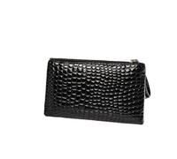 XIUsheUA Pochette à main pour femme Lot de 2 portefeuilles for femmes, porte-monnaie, petit sac poignet, en PU, fermeture éclair(Black)