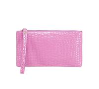 XIUsheUA Pochette à main pour femme Lot de 2 portefeuilles for femmes, porte-monnaie, petit sac poignet, en PU, fermeture éclair(Pink)
