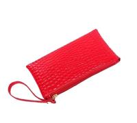 XIUsheUA Pochette à main pour femme Lot de 2 portefeuilles for femmes, porte-monnaie, petit sac poignet, en PU, fermeture éclair(Red)
