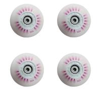 XIUsheUA Roues Lumineuses Clignotantes adaptées aux Chaussures de Patinage en Ligne, 64mm 68mm 72mm 76mm 80mm, matériau PU de dureté 90A, 4 pièces pour Les Parcs, Les patinoires(Pink 76mm)