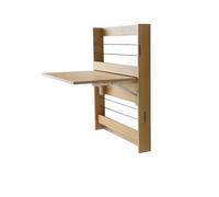 XIUsheUA Table Pliante Murale Table Murale Multifonction for Ordinateur Portable: Bureau d'apprentissage Compact et Pliable, Planche Suspendue Invisible avec étagère Simple(Table A in White Oak)