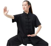 XIUsheUA Tai Chi Kung Fu Uniforme vêtements Traditionnels Hommes Femmes Adulte Soie décontracté Arts Performance Pratique vêtements Wushu pour Tai Chi, Arts Martiaux(Black2,XL)