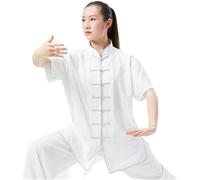 XIUsheUA Tai Chi Kung Fu Uniforme vêtements Traditionnels Hommes Femmes Adulte Soie décontracté Arts Performance Pratique vêtements Wushu pour Tai Chi, Arts Martiaux(Yellow,L)