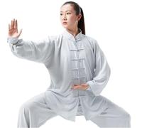 XIUsheUA Tai Chi Kung Fu Uniforme vêtements Traditionnels Hommes Femmes Adulte Soie décontracté Arts Performance Pratique vêtements Wushu pour Tai Chi, Arts Martiaux(Purple,XXL)