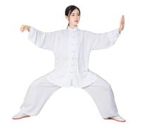 XIUsheUA Taichi Wushu Uniforme Coton Kungfu vêtements d'entraînement Enfants Adultes Arts Martiaux WingChun Costume pour Tai Chi, Arts Martiaux(White,XXL(180cm))