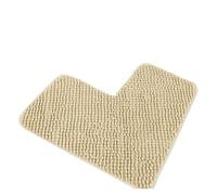 XIUsheUA Tapis de Bain en Forme de L en Coton de Couleur Unie, Absorbant et antidérapant, idéal for la Maison pour Salle de Bain, Toilettes(Apricot)