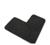 XIUsheUA Tapis de Bain en Forme de L en Coton de Couleur Unie, Absorbant et antidérapant, idéal for la Maison pour Salle de Bain, Toilettes(Black)