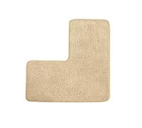 XIUsheUA Tapis de Bain épais en Forme de L, Couleur Unie, en Coton, Absorbant, antidérapant, décoration d'intérieur pour Salle de Bain, Toilettes(Camel)
