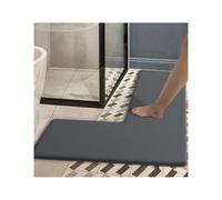 XIUsheUA Tapis de Porte de Salle de Douche en Forme de L de Couleur Unie, Absorbant, Grand Format, for Salle de Bain, résistant à la saleté pour Salle de Bain, Toilettes(Dark Gray,120x80x45cm)