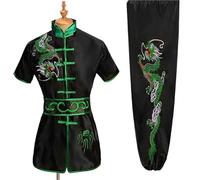 XIUsheUA Uniforme de Kung Fu Vintage, vêtements Wushu, vêtements brodés de Dragon, Uniforme d'arts Martiaux, Costume de Guerrier Traditionnel pour Tai Chi, Arts Martiaux(Color8,180)