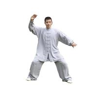 XIUsheUA Uniforme Tai Chi en Coton, vêtements Wushu Kung Fu for Enfants et Adultes, Costume Wing Chun des Arts Martiaux, Costume Tang de Performance Taichi, Taiji pour Tai Chi, Arts Martiaux(Grey,XL)