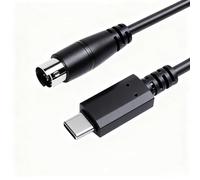 Xiusiyt Câble MIDI USB-C vers Mini-DIN 7 mâles pour IK Multimedia iRig Series, HD, HD-A, Keys, I/O 25/49, MIDI 2 Pro, Pro Duo, Pro I/O Stream, Plug-and-Play, (USB-C, 1,8 m)